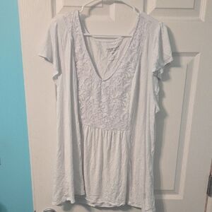 Torrid white Lace Accent Blouse